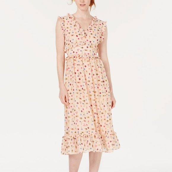 Betsey Johnson Dresses & Skirts - Betsey Johnson Bug Print Ruffle Midi Dress NWT